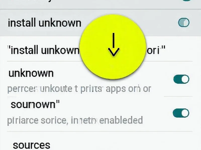 Ảnh chụp màn hình cài đặt Android hướng dẫn bật tùy chọn 'Nguồn không xác định' để cài đặt ứng dụng i9bet