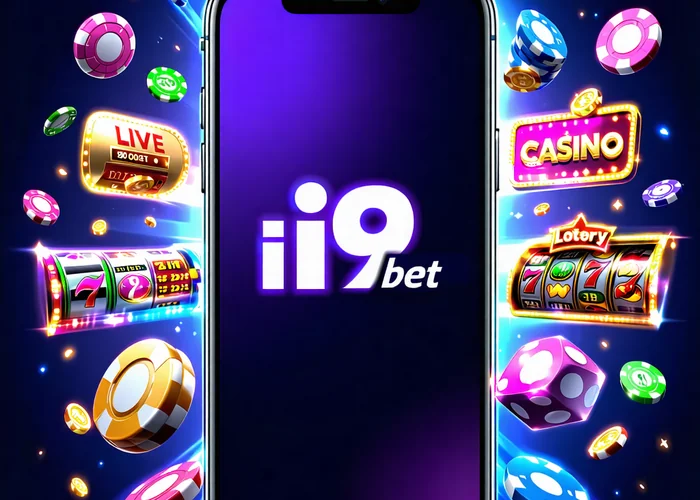 Các biểu tượng trò chơi đa dạng như cá cược thể thao, casino trực tuyến, xổ số trên ứng dụng i9bet