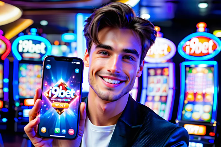Người dùng đang trải nghiệm ứng dụng i9bet mượt mà trên điện thoại, với các tính năng cá cược trực tuyến