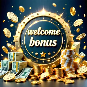 Biểu tượng tiền thưởng chào mừng của i9bet, nhà cái uy tín, với hình ảnh bó tiền và đồng xu vàng.