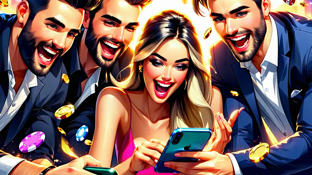 Hình ảnh kêu gọi hành động đăng ký hoặc liên hệ tại i9bet41, với người chơi đang vui vẻ tương tác với giao diện cá cược