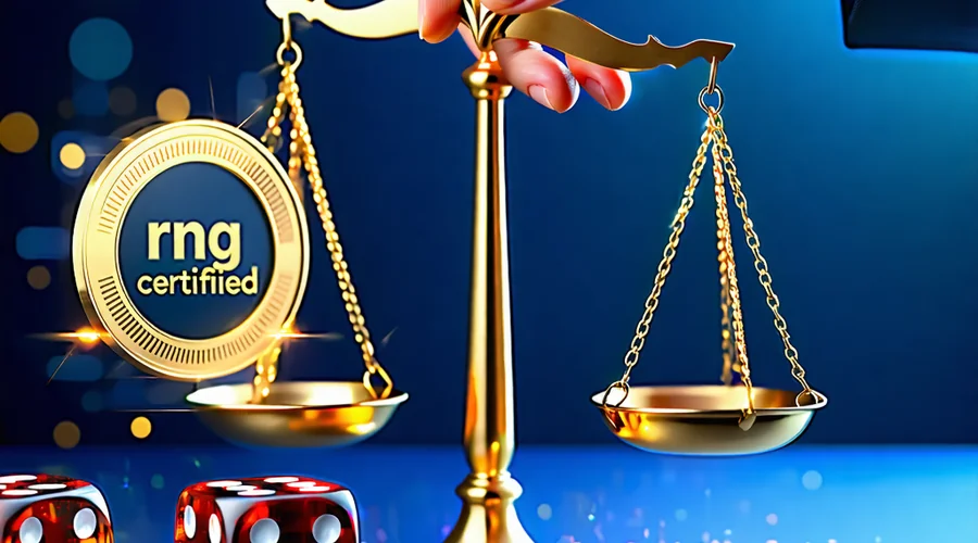 Hình ảnh minh họa tính công bằng và minh bạch trong các trò chơi slot của i9bet, với biểu tượng RNG và chứng nhận.