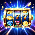 Biểu tượng máy slot game với hình ảnh cuộn quay và phần thưởng lớn, thể hiện sự hấp dẫn của các trò chơi slot tại i9bet.