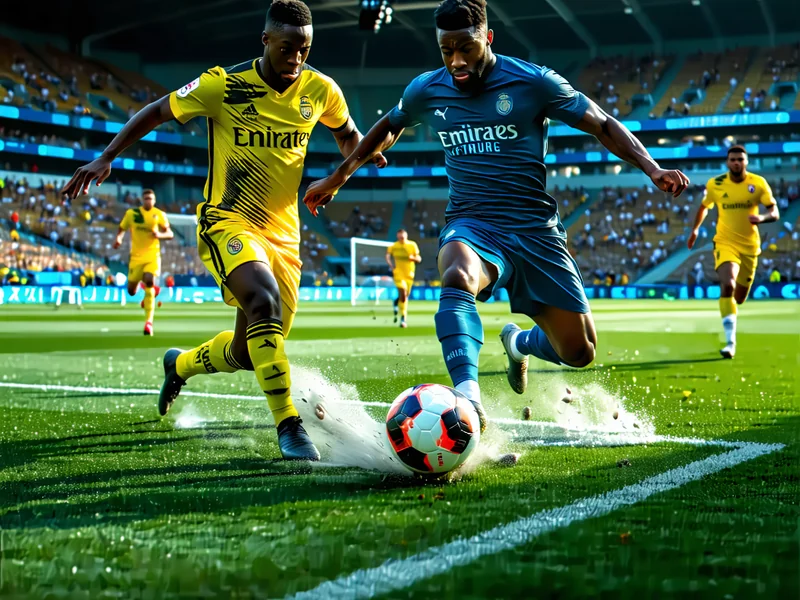 Sân vận động bóng đá với các cầu thủ đang thi đấu, thể hiện sự đa dạng của các giải đấu tại i9bet