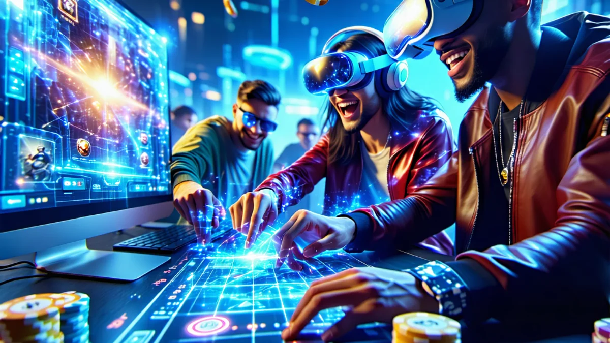 Hình ảnh minh họa tầm nhìn tương lai của i9bet với công nghệ tiên tiến và người chơi hài lòng