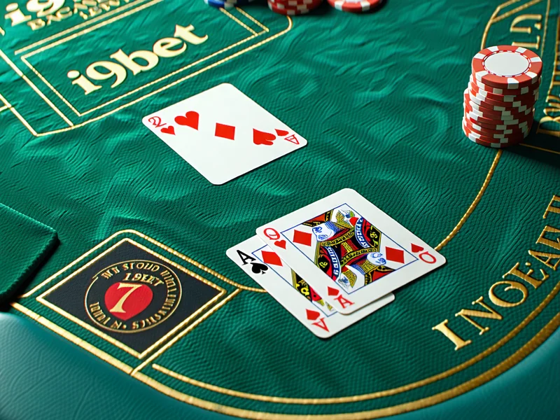 Hình ảnh minh họa các lá bài Baccarat và khu vực đặt cược Player, Banker, Tie trên bàn chơi i9bet