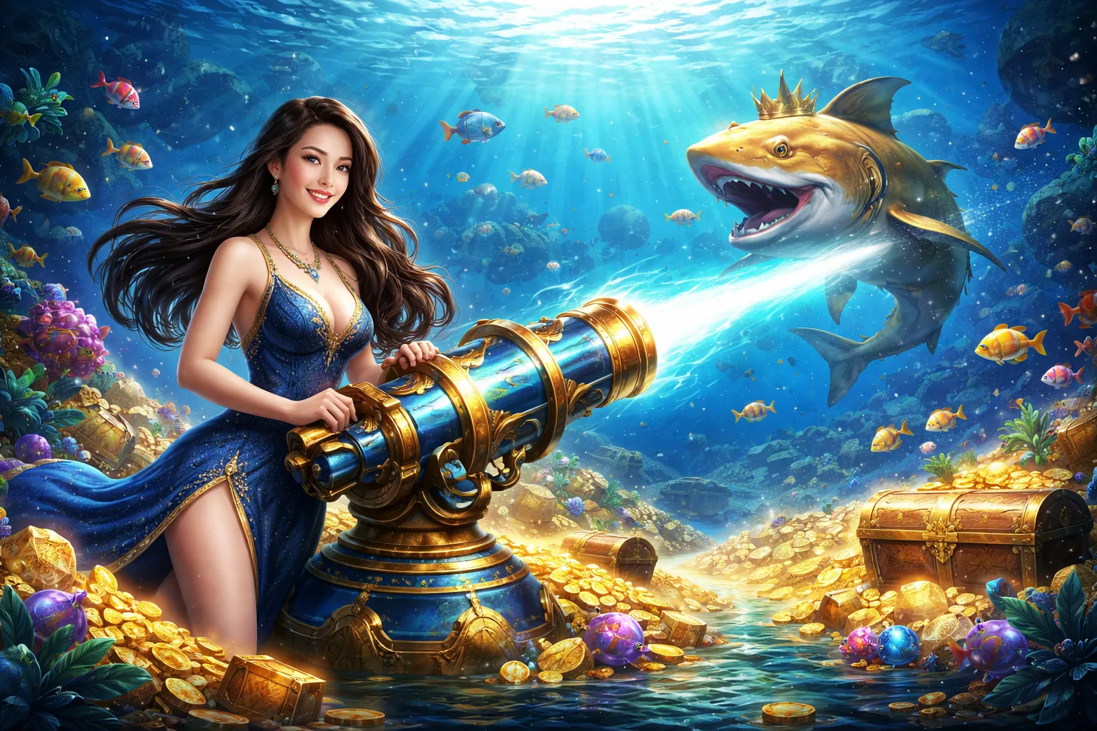 Hình ảnh chính trò chơi bắn cá arcade sống động