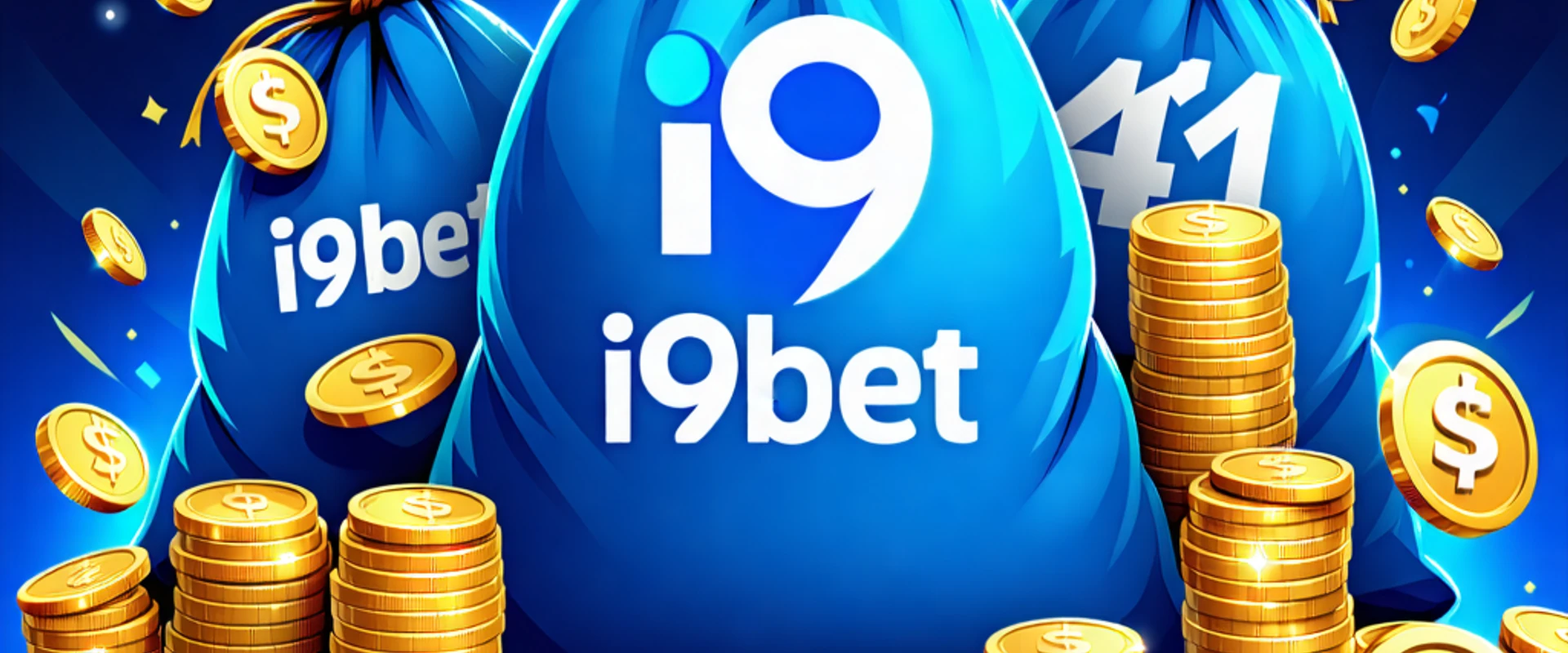 Hình ảnh chính chương trình giới thiệu bạn bè i9bet với biểu tượng tiền thưởng và người chơi vui vẻ