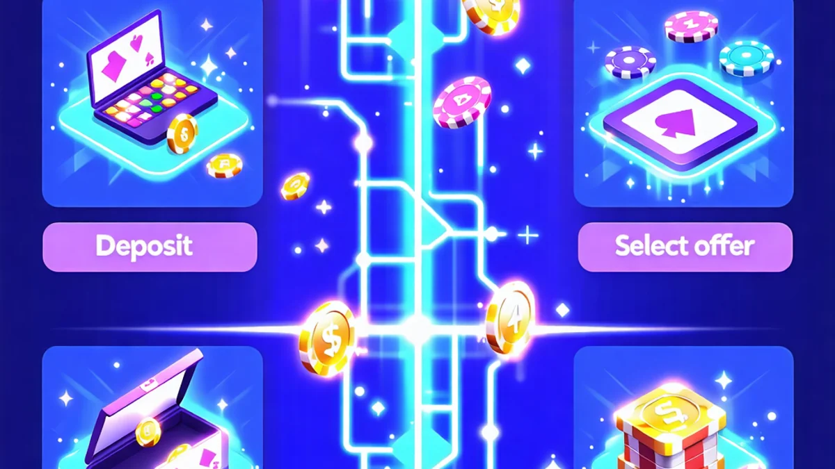 Hình ảnh minh họa các bước nhận khuyến mãi tại i9bet41, với các biểu tượng hướng dẫn rõ ràng và giao diện thân thiện