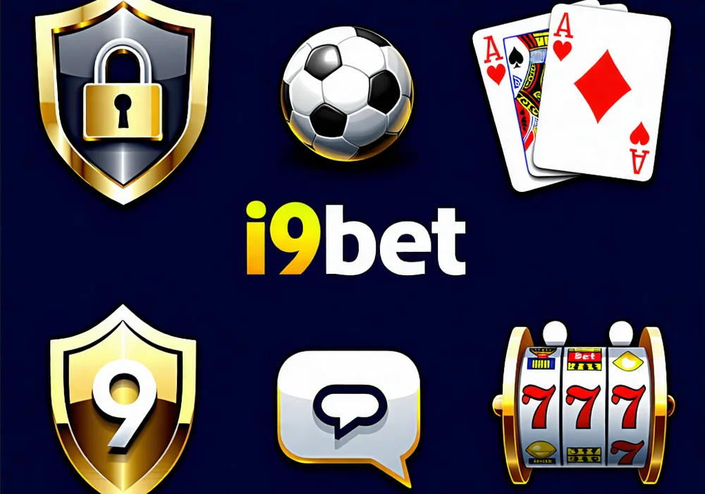 Hình ảnh minh họa các lợi thế của i9bet, thể hiện sự chuyên nghiệp, an toàn và đa dạng trò chơi của một nhà cái uy tín