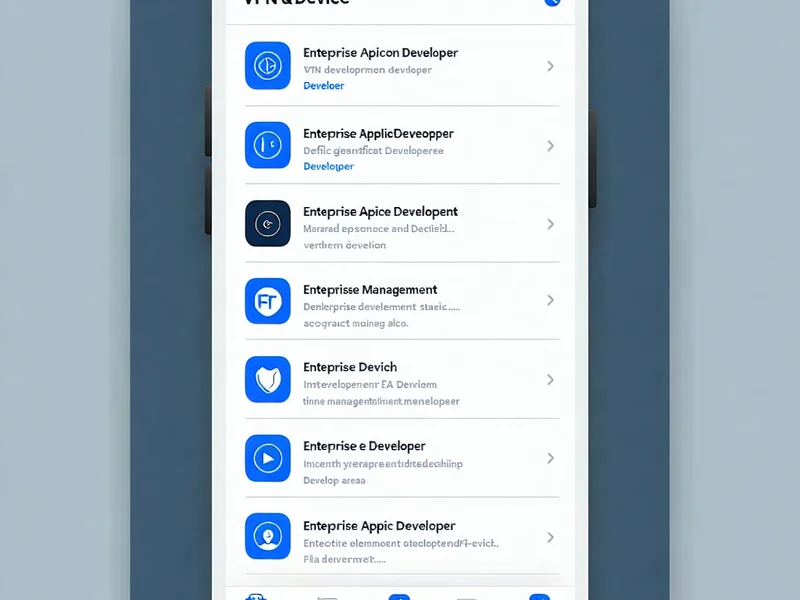 Màn hình quản lý cấu hình và thiết bị trên iOS, nơi người dùng chọn nhà phát triển ứng dụng i9bet để cấp quyền tin cậy.