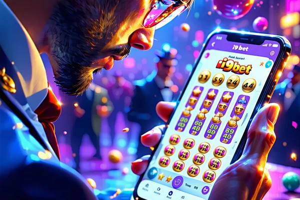 Hình ảnh một người đang sử dụng ứng dụng di động của i9bet, i9bet41, nhà cái uy tín để chơi xổ số mọi lúc mọi nơi, thể hiện sự tiện lợi và linh hoạt.