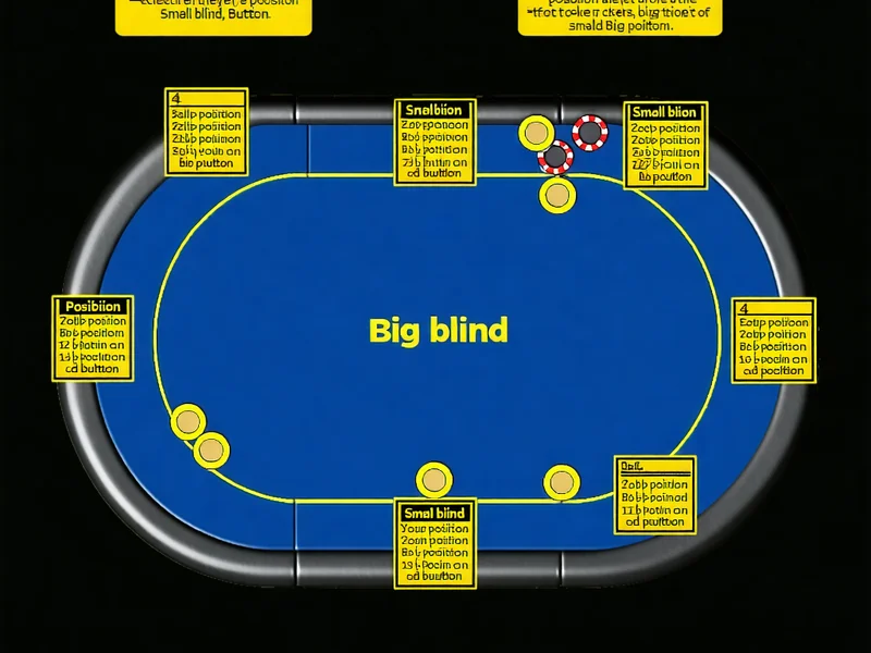 Sơ đồ bàn poker hiển thị rõ các vị trí Early, Middle, Late và Blinds với các ký hiệu màu sắc tại i9bet