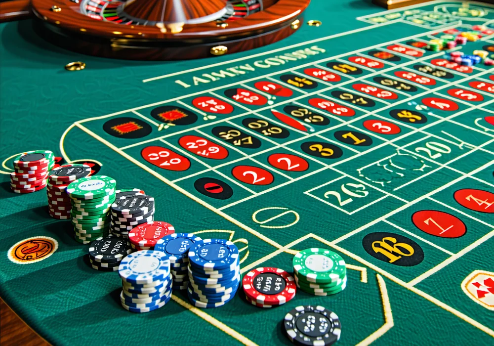 Bàn cược Roulette Châu Âu với bố cục rõ ràng các ô số và khu vực cược tại i9bet