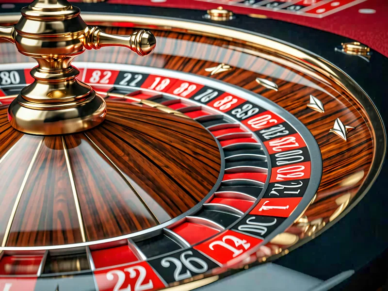 Quả bóng Roulette sắp rơi vào ô số trên bánh xe, thể hiện sự hồi hộp của trò chơi tại i9bet