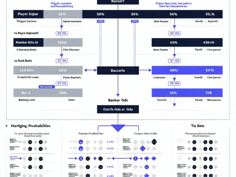 Biểu đồ phân tích xác suất và tỷ lệ thắng cược trong Baccarat tại i9bet, minh họa các chiến lược