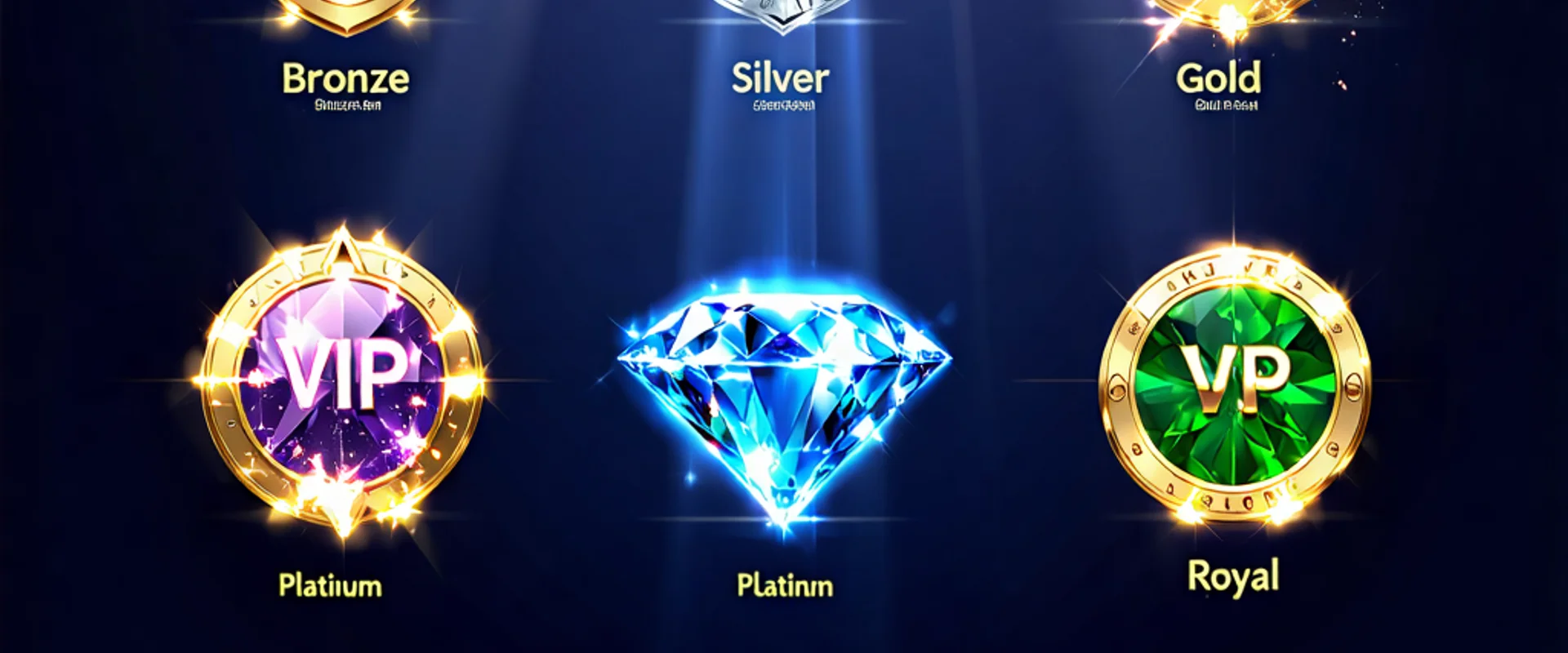 Biểu ngữ VIP i9bet, thể hiện các huy hiệu cấp độ và phần thưởng độc quyền